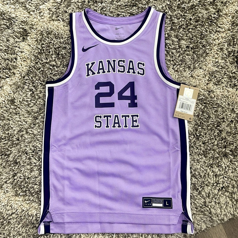 NWT K-State Retro Jersey Youth Large KSU Lavender